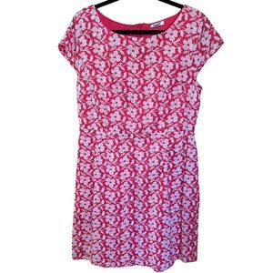 Adorable Pink & White Floral Embroidered Cap Sleeve Dress // Old Navy Women's Si